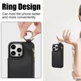 thumbnail image 5 of ELEHOLD Case for iPhone 16 Pro Max, Magnetic Closure Kickstand Zipper Wallet Case with 3 Card Slots & Ring Holder,Shockproof RFID Blocking Phone Case,Black, 5 of 8