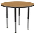 thumbnail image 1 of ECR4Kids 36in Round Everyday T-Mold Adjustable Activity Table Oak/Black/Black - Super Leg, 1 of 8