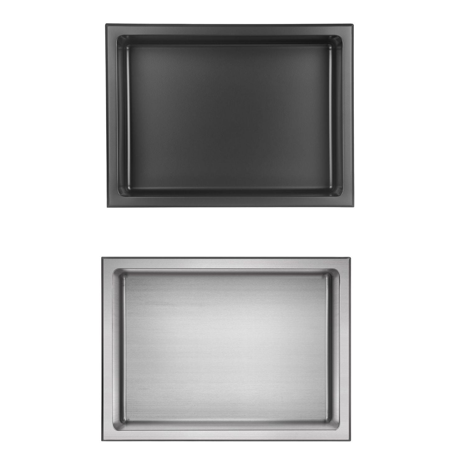 The akuaplus® wall mount shower niche 12 in. x 16 in., made in stainless steel.