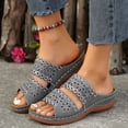 thumbnail image 2 of WILLBEST Sandalias Antiderrapantes Para Mujer, Zapatos De Mujer, Sandalias De Cuña Con Suela Gruesa, Sandalias De Una Pierna Huecas Con Flores De Moda, 2 of 9