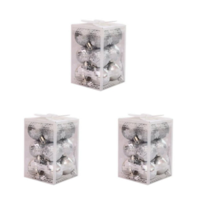 Baohd 12pieces Christmas Tree Balls Wide Application Easy To Enought Quantity Durable Construction Elegant And Delicate silver 3Set