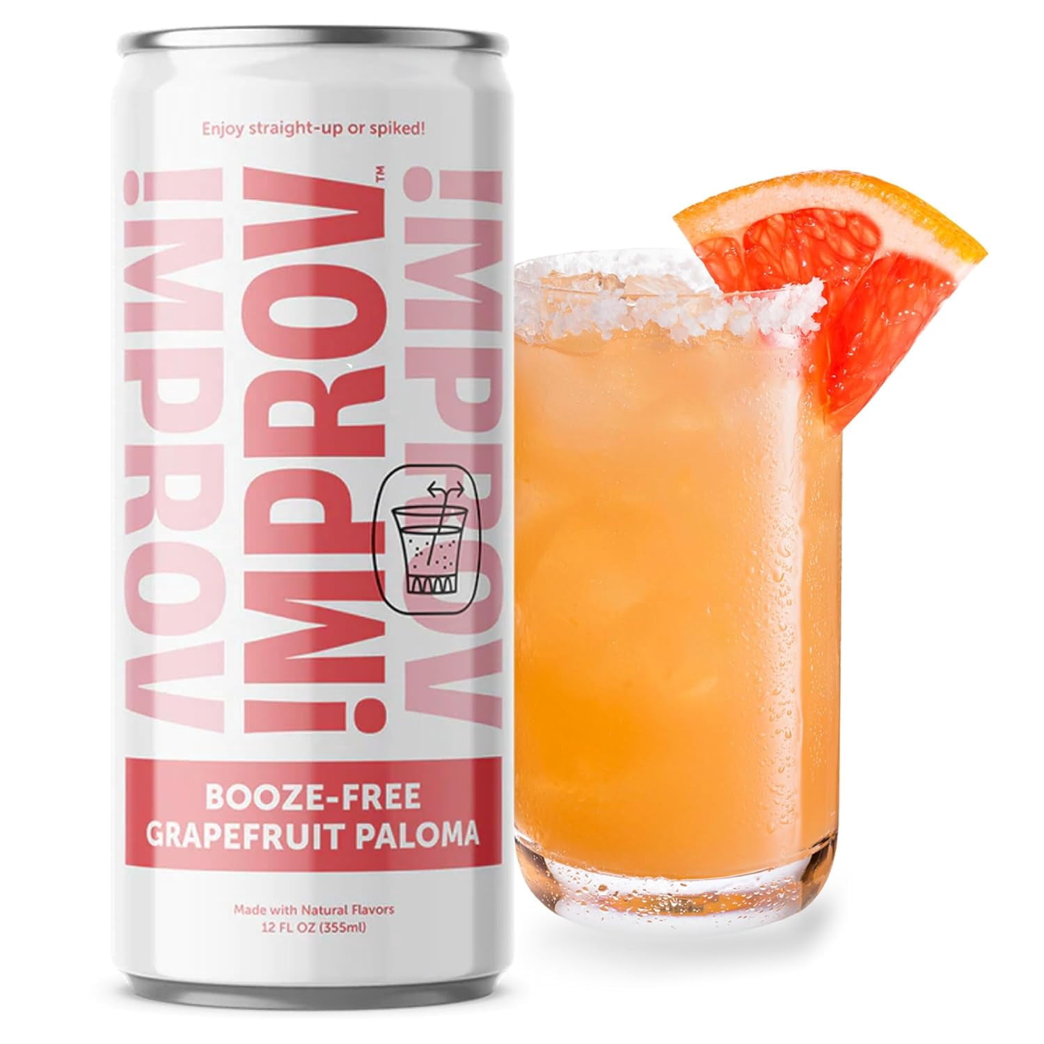 (Pack Of 6) Improv Booze Free Cocktai Non-Alcoholic Mocktail Grapefruit 48 Fo