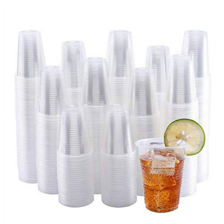 Graduated Disposable Cold Plastic Drinking Cups, Translucent