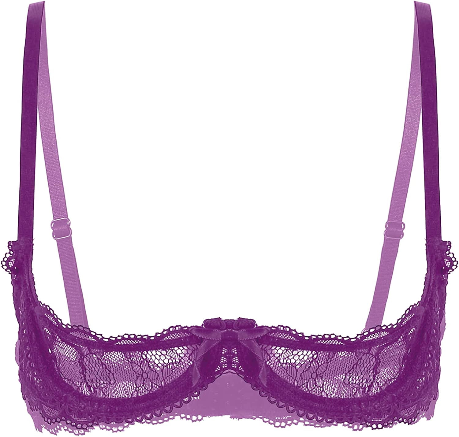 MSemis Woman's Underwire Push Up Shelf Bra 1/2 Cup Demi