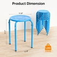 thumbnail image 3 of VINGLI 17.7in Metal Stackable Stools Portable Stacking Chairs Nesting Stool Decoration Round Stools Pack of 6 for Home Outdoor Indoor Office (Blue-Metal), 3 of 12