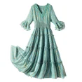 thumbnail image 5 of Plus Size Elegant Plus Size Chiffon Dress Long V-Neck Printed Dress For Heavy Girls Summer Stock Cloth Elegant Long Leaflet S..., 5 of 5