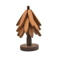 thumbnail image 4 of Salvamanteles de madera con forma de árbol, creativos y plegables, juego de manteles individuales con forma de árbol, posavasos de árbol de Navidad pa Sapele 3 capas, 4 of 9