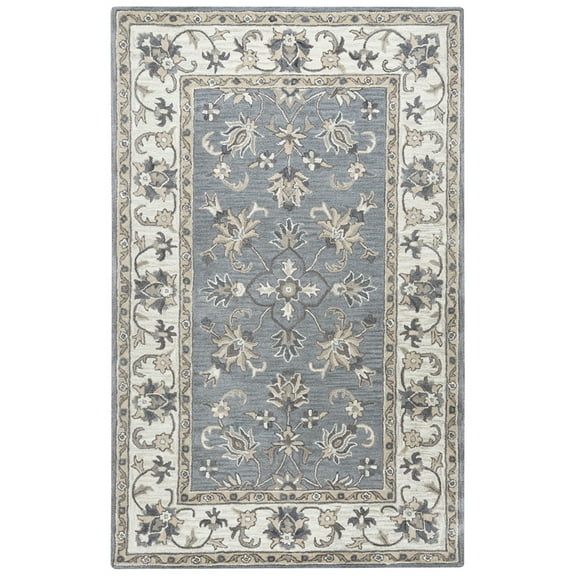 Rizzy Rugs Valintino Area Rug VN9658 Gray Petals Vines 2' 6" x 8' Rectangle
