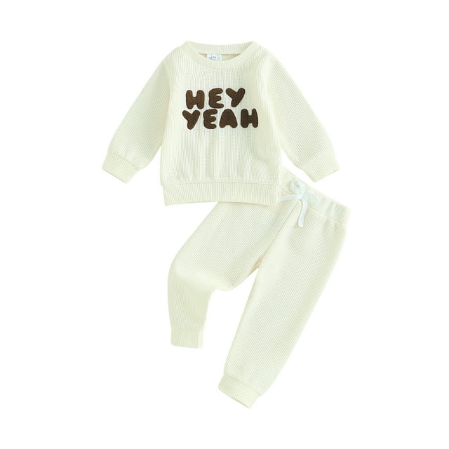 xiaxaixu Infant Baby Autumn Outfits Letter Pattern Long Sleeve Sweatshirt Tops Pants Set Winter Clothes