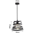 thumbnail image 2 of Lámpara colgante de doble jaula de hierro negra para comedor, decoración de dormitorio, casquillo E27, candelabro industrial con forma de resorte de 20 cm de diámetro, 2 of 6