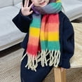 thumbnail image 2 of Rainbow Fringe Kids Scarf Cosy Fashionable Long Muffler Baby Winter Neck Warmer for Children Unisex Designing Neckwear, 2 of 8