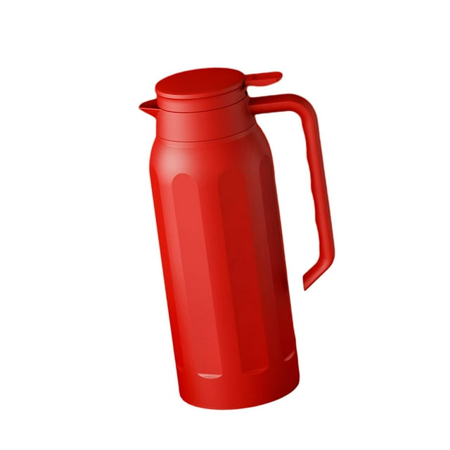 Hervidor térmico de acero inoxidable, jarra de café a prueba de fugas, olla de vacío aislada de gran capacidad para acampar al aire libre en rojo