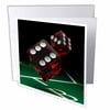 3dRose Craps dice in mid-air roll rolling table gamble gambling casino, Greeting Cards, 6 x 6 inches, set of 6