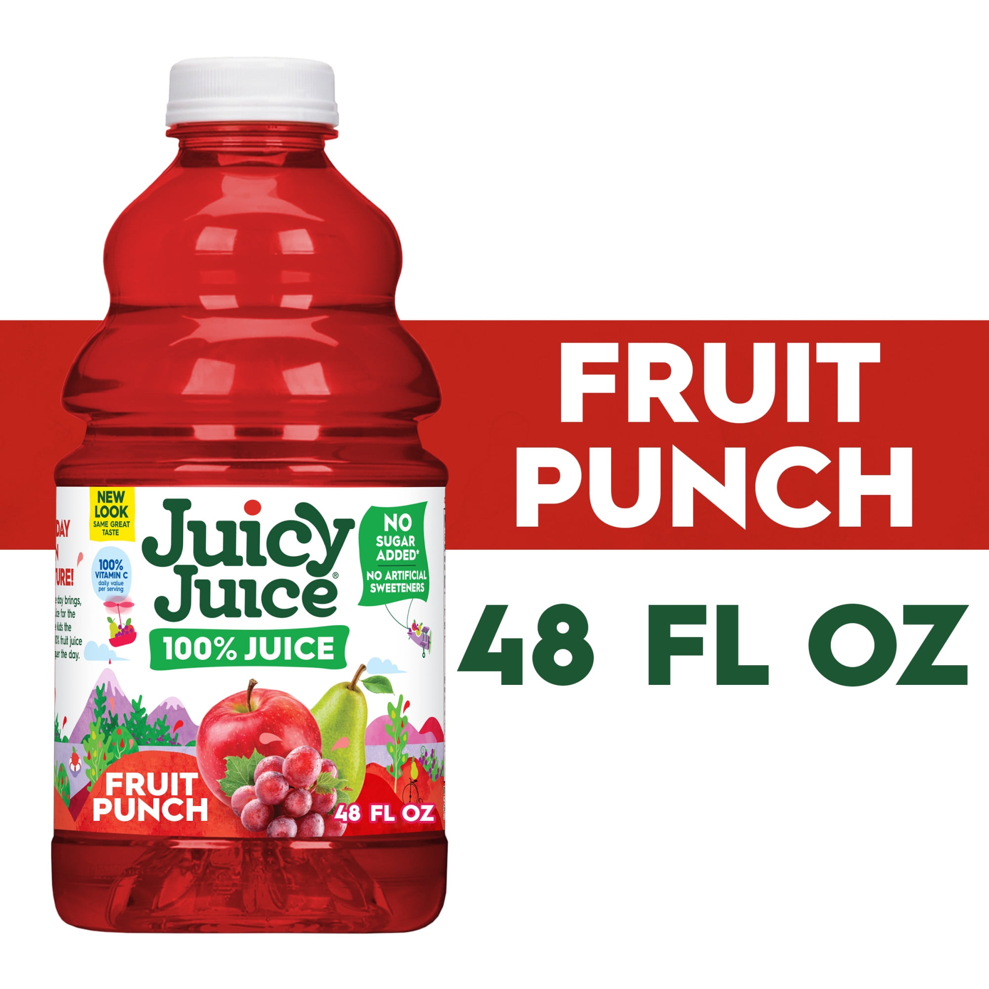 Juicy Juice 100% Juice, Fruit Punch, 48 fl oz Bottle - Walmart.com