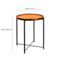 thumbnail image 3 of Cerbior Metal Tray End Table, Round Accent Coffee Side Table, Anti-Rust and Waterproof Outdoor Small Sofa Table Bedside Table for Living Room Bedroom Balcony (Orange mix Black), 3 of 13