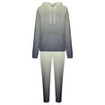 thumbnail image 4 of jsaierl Men's Tracksuits 2 Piece Outfit Long Sleeve Pullover Sweatshirt Jogging Athletic Hoodies Gradient Sports Workout Suits, 4 of 5