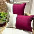 thumbnail image 4 of The HomeCentric Decorative Cranberry Pack of 2, 20x20 inch (50x50 cm) Throw Pillow Covers, Silk & Linen Patchwork & Colorblock Throw Pillows For Sofa, Solid Color Modern Style - Cranberry Silkastic, 4 of 10