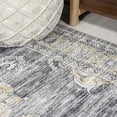 thumbnail image 3 of JONATHAN Y WASHABLE 2 x 8 Runner Rug, Bausch Bohemian Distressed Chenille - Dark Gray/Yellow, WSH201C-28, 3 of 9