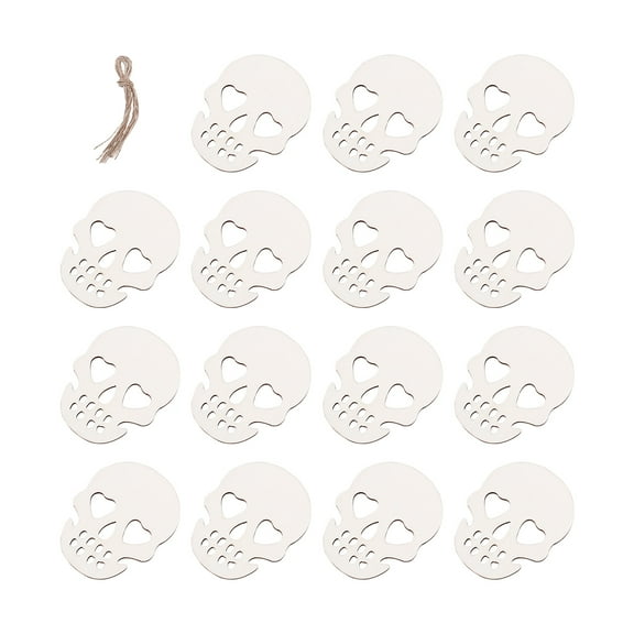 Supvox Hanging Props Wooden Skull DIY Pendant 20Pcs