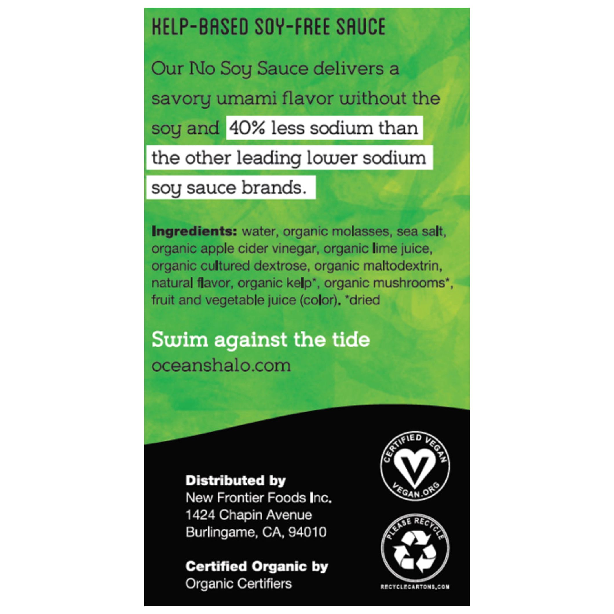 Ocean's Halo Organic Gluten Free No Soy Soy-Free Sauce, 10 oz [Pack of 12]