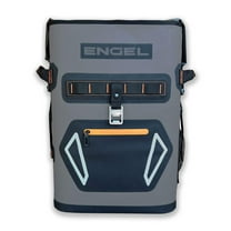 ENGEL 25 Qt Insulated Backpack Cooler BP25 - 24 Cans, Dark Gray/Orange