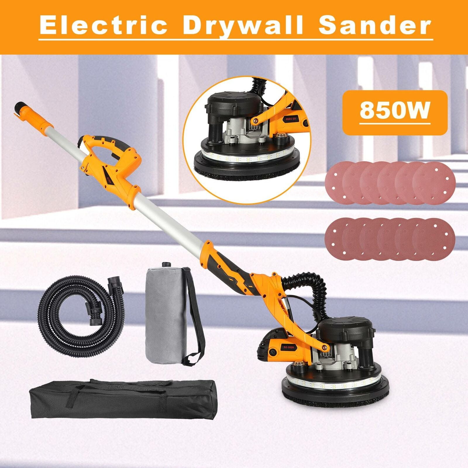 Preenex Swivel Head Extendable Adjustable Speed 850W Drywall Sander