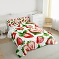 thumbnail image 3 of Homewish Kids Red Strawberry 2pcs Bedding Comforter Set,Fresh Fruit Twin Comforter Sets,Kawaii Cute Breathable Bedding Set,Breathable Home Decor,Reversible, 3 of 8