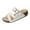 White, variant on HomeDM Women's Wedge Sandals Summer Flatform Comfort Plantar Slip On Sandals for Beach Travel, Brown Size 5.5