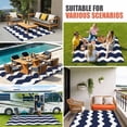 thumbnail image 5 of Outdoor Rug 3x5 ft Navy Blue and White Stripes Outdoor Large Area Rug Non Slip Rubber Sea Wave Front Door Mat RV Rug Camping Carpet Patio Outdoor Rugs for Backyard Balcony Deck Porch Indoor, 5 of 9