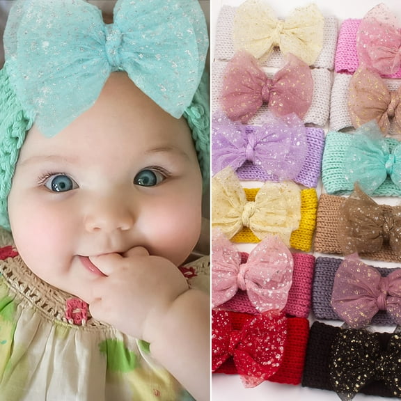 Baby Girls Headband Chiffon Bow Soft Stretchy Hair Band Hair Accessories for Baby Girls Newborns Infants Toddlers and Kids