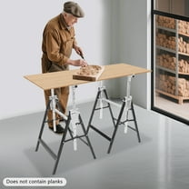 2-Pack 68*58cm Saw Horses Folding Saw Horse Height Adjustable Saw Horse for Woodworking Workshops Construction Sites