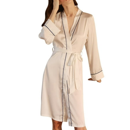 

Women Pajamas Polyester Kimono Robes Satin Silk Long Sleeves Printing Pajama Set For Women Sleepwear Pajamas For Women
