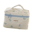 thumbnail image 4 of Bolsa de maquillaje floral bolsa de almacenamiento de la bolsa del tocador para niñas familiares de familia azul, 4 of 8