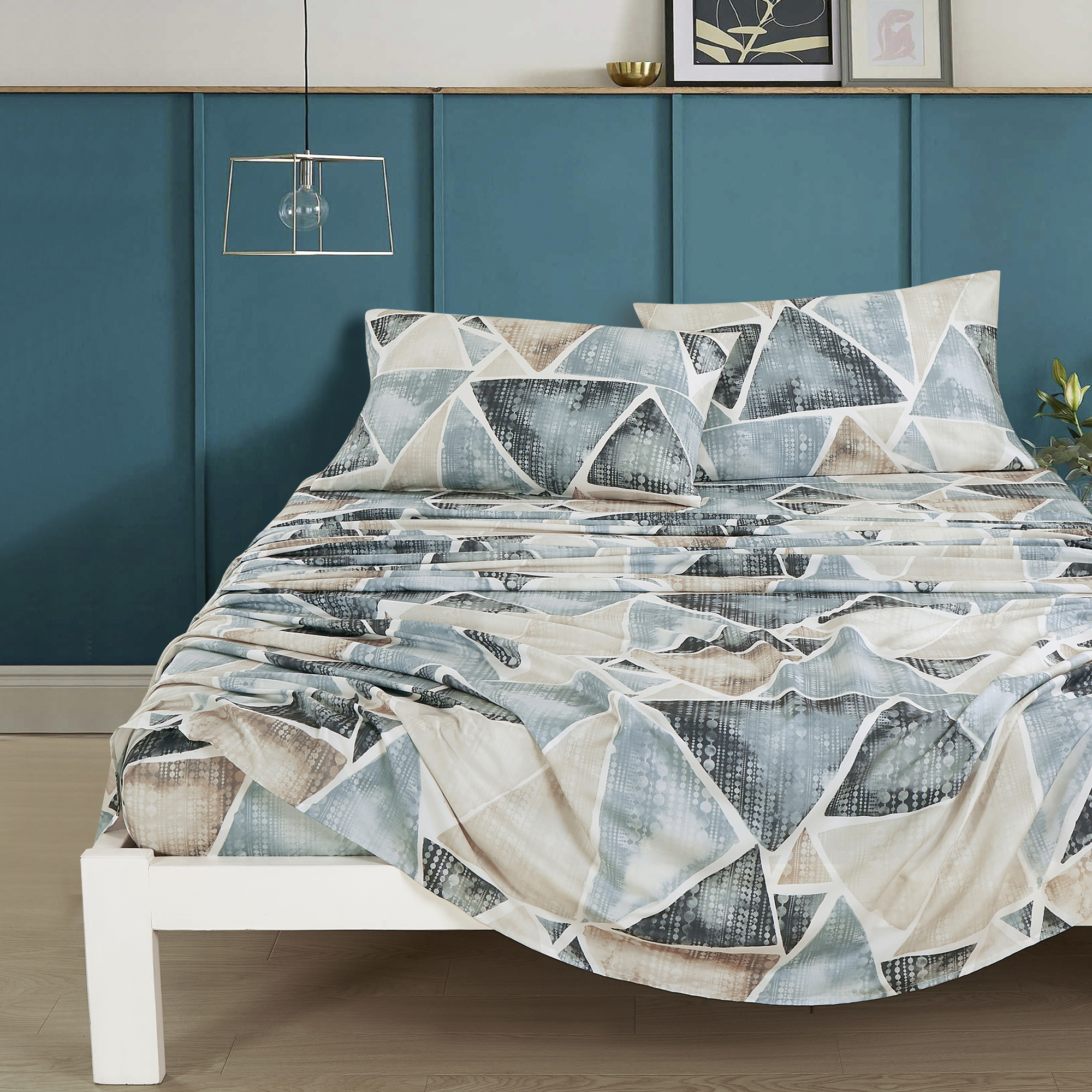 Evjk 3-4 PC Jcrown Sheet Set, Trendy Design, Comfortable Fit, Full