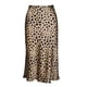 thumbnail image 1 of Falda de leopardo para mujer Faldas de guepardo elásticas de satén de seda de cintura alta hasta la rodilla, TAMAÑO L, 1 of 4