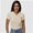 apricot, variant on Women's Short Sleeve V Neck T Shirts Summer Knit Slim Fitted Basic Solid Color Tee Tops