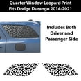 thumbnail image 2 of BOGAR TECH DESIGNS - Precut Leopard Cheetah Rear Side Quarter Window Decal Stickers Compatible with Dodge Durango 2014-2021, Matte Black, 2 of 4