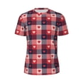 thumbnail image 5 of Wukai Heart Plaid Print Men's Short-Sleeved Mesh T-Shirt,Quick-Dry Short Sleeve Workout T-Shirt-4X-Large, 5 of 8