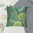 thumbnail image 2 of COMIO  Dragonfly Throw Pillow Cover Nature Animals Botanical Double Sides Print Cushion Cover for Bed Sofa,Dandelion Floral Vintage Green Single Pack Square Couch Pillow Cover, 2 of 5