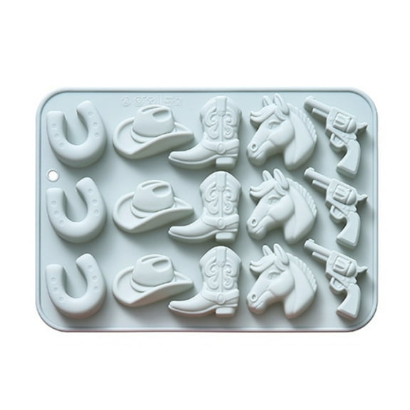 Silicone Baking Tray Cowboy Theme Chocolate Molds for Cake Fondant Chocolate