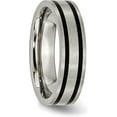 thumbnail image 5 of Chisel Titanium Brushed Black Enamel 6.2mm Flat Band - Ring Size 9.0, 5 of 8
