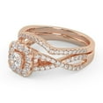 thumbnail image 3 of AFFY Bridal Ring Set for Women Center 3.5MM Round Cut Lab Created Moissanite Twisted Infinity Halo Solitaire Engagement Rings Jewelry Gift for Her In 14K Rose Gold Over Sterling Silver Size 9, 3 of 6