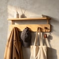 thumbnail image 4 of YYV Wall-Mounted Hook Rack with Shelf Heavy-Duty Non-Rusting Coat Hat Towel Holder Includes Assembly Video Space-Saving Wall Organizer Practical Home Entryway Storage, 4 of 6