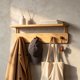 thumbnail image 4 of Perchero de madera de pared con 6 ganchos para baño, cocina y sala de estar, resistente a la oxidación, fácil instalación, 40x17x10 cm., 4 of 6