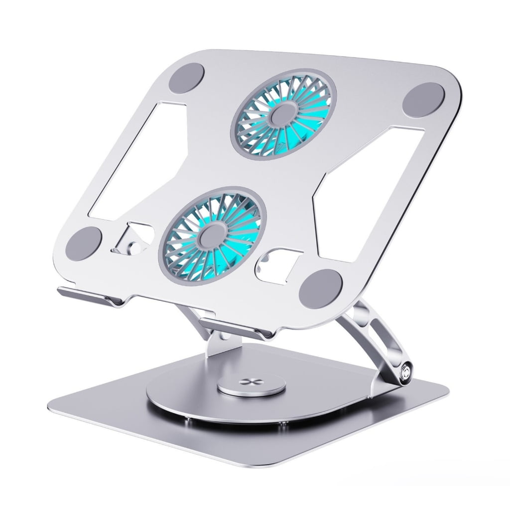 Zeiwohndc 2 Fan Adjustable Laptop Stand for 15.9inch Devices with 360 Degree Rotation
