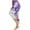 Purple, variant on Patlollav Women Plus Size Pants Lace Print Splice Elastic Waist Fashion Casual Leggings