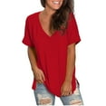 thumbnail image 2 of GERsome Womens Short Sleeve T-Shirts Summer Tops Casual Soft Tunic V Neck Basic Workout Shirts, 2 of 5