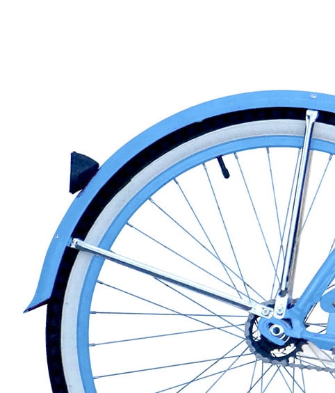 Wonder Wheels 26" Beach Cruiser Coaster Brake Stainless Steel Spokes One Piece Crank Alloy Baby Blue Rims 36H W/ Fenders - Baby Blue