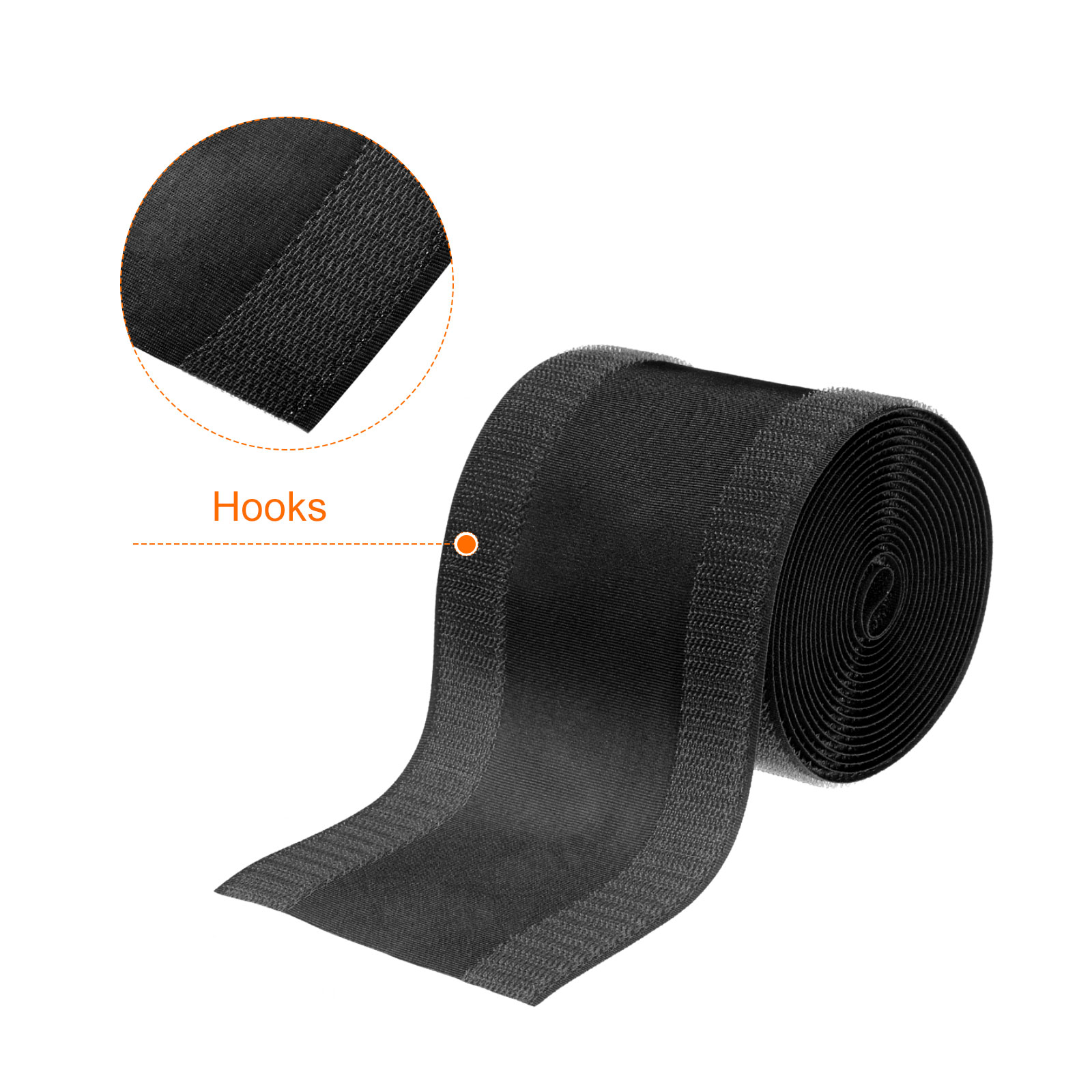 Unique Bargains Housse de Cordon de Tapis 9,84 Pi x 3,94 'grip Protecteur de Câble de Sol Gestion Nylon Polyester Mélange Noir 4Pcs