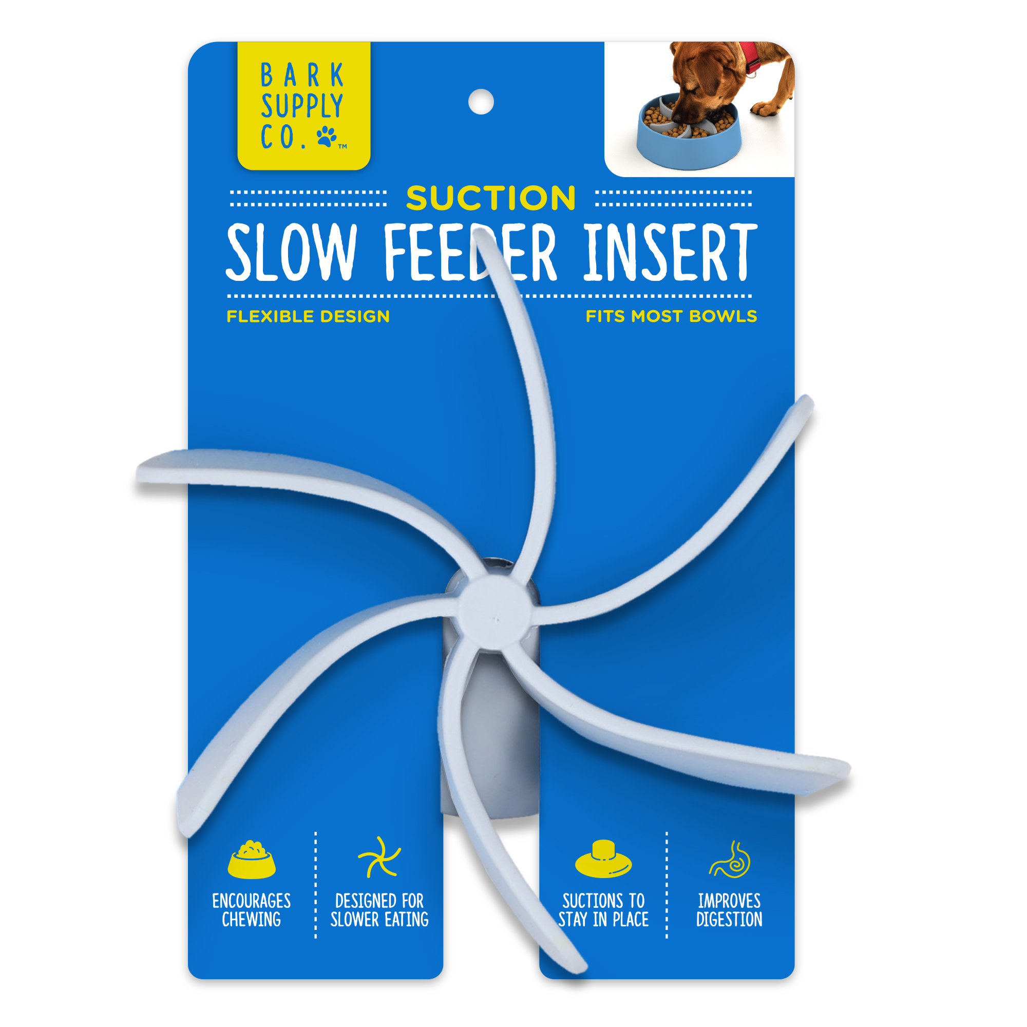 Best Brands Bark Supply Dog Slow Feeder Insert with Suction Cup